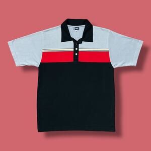 Vintage 80s Polo Shirt Bench Golf Preppy Striped Tee Short Sleeve Cotton Unisex